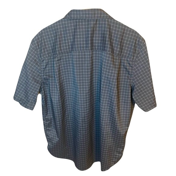 Falls Creek Mens Performance Short Sleeve Button Down Shirt Sz Large Grey Plaid - Picture 2 of 7